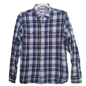 🌻2/$25🌻Levi's Cotton Blue Plaid Flannel Button Down Shirt ,Lumberjack, Country
